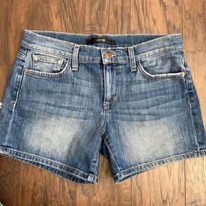 Joe’s mid rise jean shorts w/ factory distressing